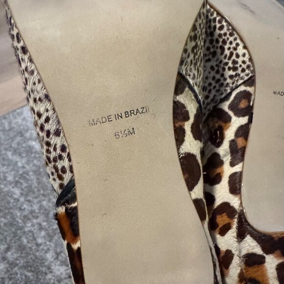 Matisse Cow Hair Womens Animal Leopard Print Moon Walkin Heeled Boot Sz 6 1/2 - Picture 7 of 8